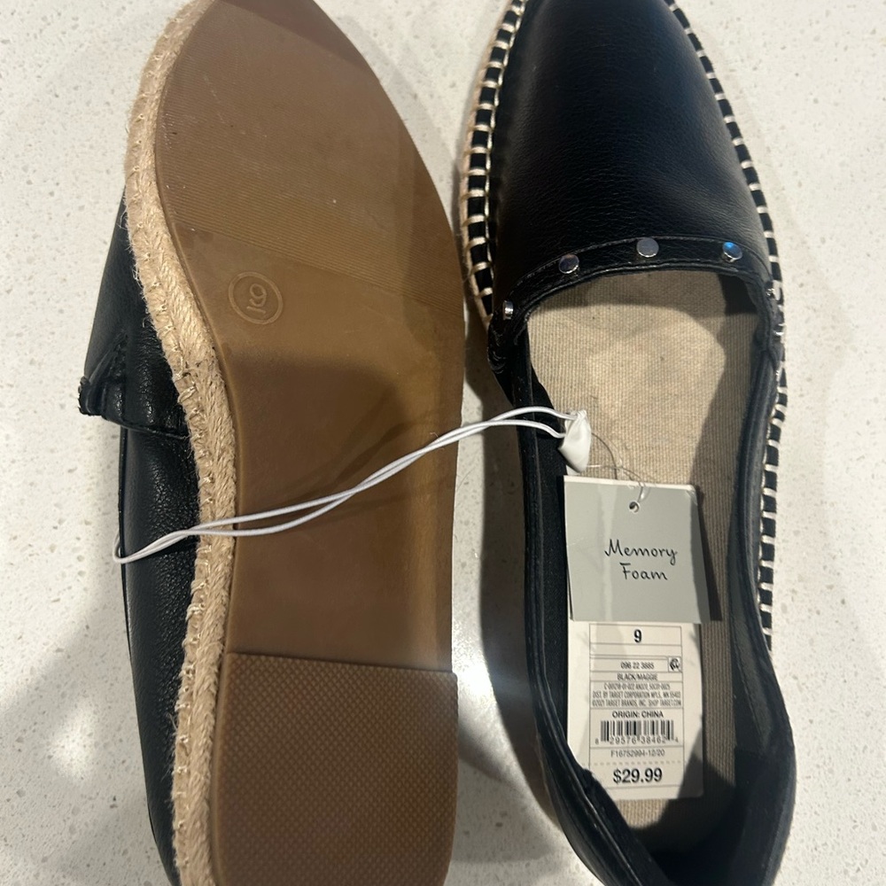 NWT, A New Day Black Flats with Studs